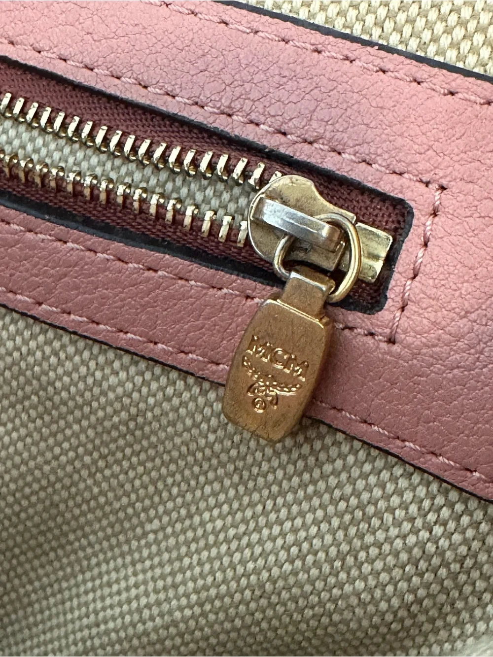 MCM Dusty Rose Leather Satchel Handbag - Women